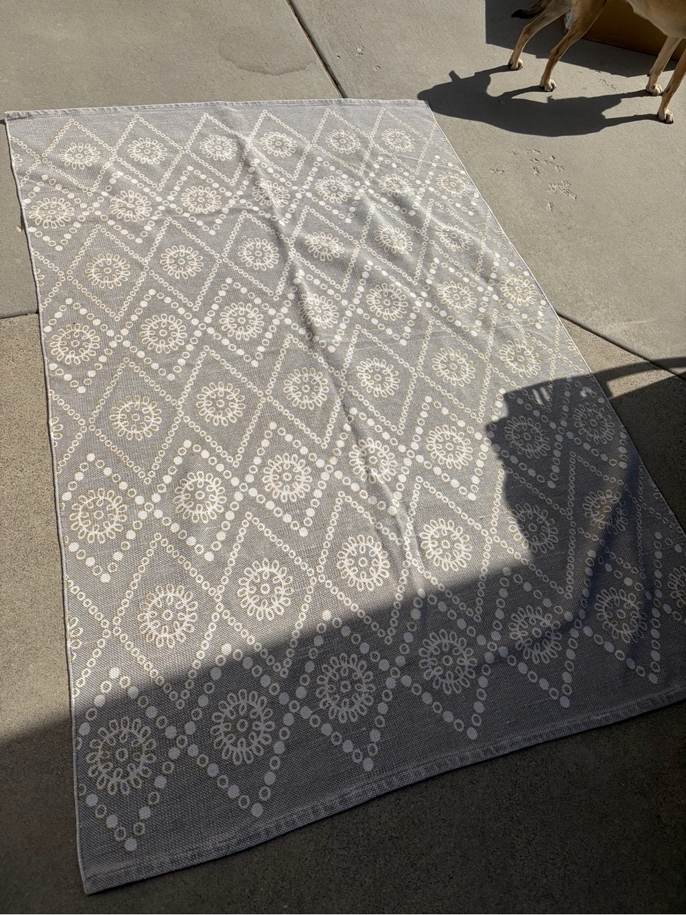 Urban Outfitter geometric patterned flat-weave area rug
